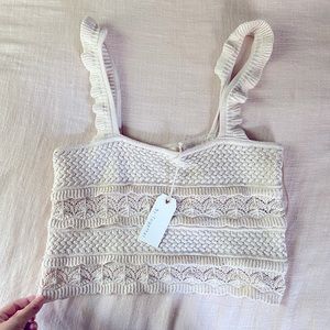 NWT Boutique Crochet Cropped Tank